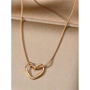 1pc Hollow Heart Pendant‎ Necklace For Women Valentines,Mom,Mother,Mother's